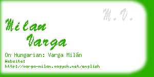 milan varga business card