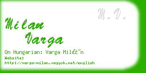 milan varga business card